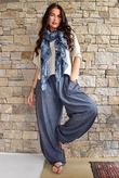 Lindin Linen Blend Dart Barrel Pant Washed Navy